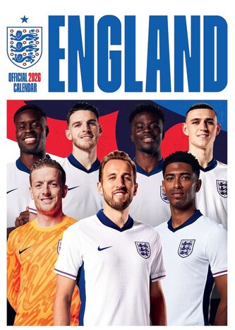 Oficiální nástěnný kalendář 2026 reprezentace Anglie (A3 29,7 x 42 cm)