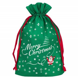 Dárková taška Merry Christmas zelená, vánoční dekorace