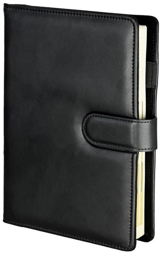 Kalendarz 2026 A5 dzienny Genua Premium magnetyczny czarny