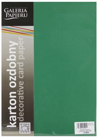 Karton ozdobny A4 zielony 220g Sawanna op20szt GALERIA PAPIERU 204814 ARG
