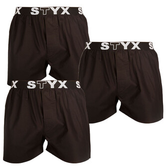 3PACK pánské trenky Styx sportovní guma černé (3B960) S