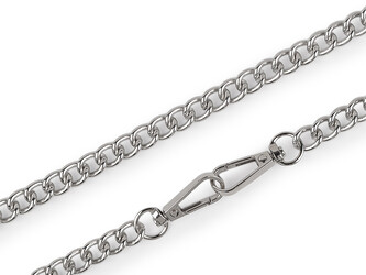 Řetízek na kabelky s karabinou délka 120 cm - 1 ks - 4 (10 mm) nikl