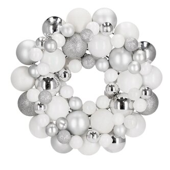 Vánoční věnec stříbrný 34 cm CA1390