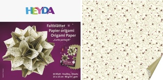 64ks listů origami 15x15cm, 80g/m2 - perlový/zlatý