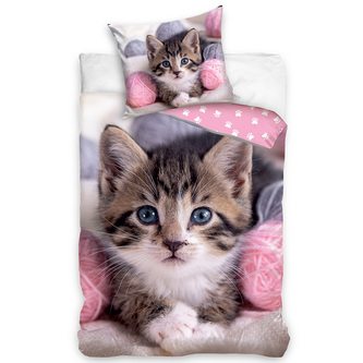 Bavlněné povlečení Koťátko s Klubíčky