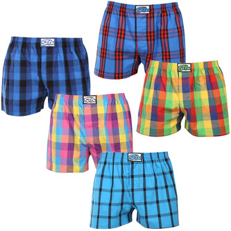 5PACK pánské trenky Styx klasická guma vícebarevné (5A0112345) L