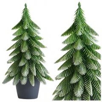 Choinka ozdobna Srebrne wykończenie 32x12cm