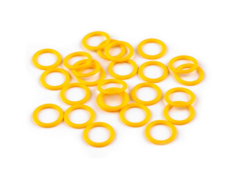 Plastový kroužek / pomůcka na pletení Ø10; 12; 14 mm - 100 ks - 3 (14 mm) žlutá