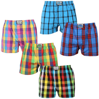 5PACK pánské trenky Styx klasická guma vícebarevné (5A0112456) L