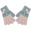 Dětské zimní prstové rukavičky Kitty, 12cm, šedá, růžová; 98 (2-3r); růžová, šedá