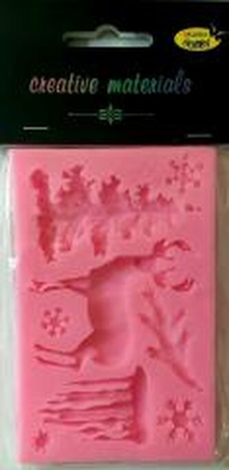 Forma silikonowa 7 x 1cm Świerk, Jeleń