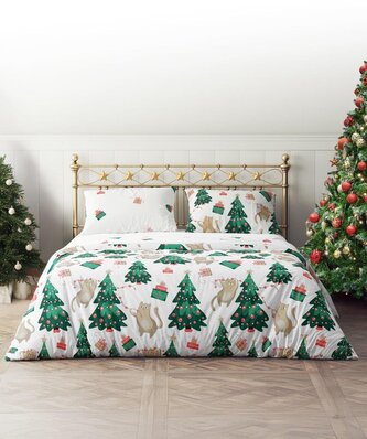 POŚCIEL KPL.220X200+2x70X80 HOLLY JOLLY 005 MIKROFIBRA SATYNOWA