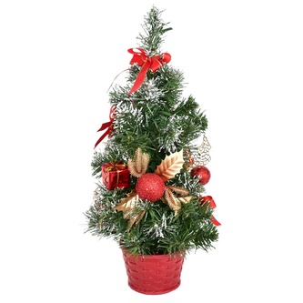 Stromek zdobený červený - 35 cm