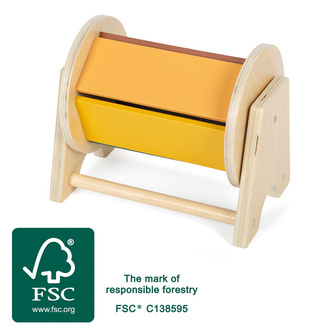 Drewniana zabawka sensoryczna bęben obrotowy Montessori Small Foot