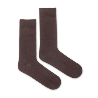 Ponožky Žebro tenké hnědé Hnědé M (39-42)