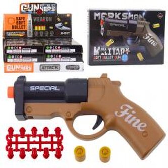 Pistolet na naboje czarno-brązowy 13,5cm