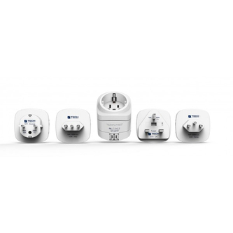 TECH set cestovních adaptérů Evropa do Evropa s integrovanou 2xUSB nabíječkou