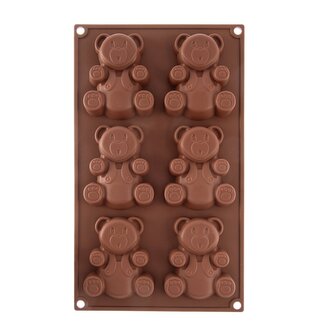 Forma silikon medvídci 6 hnědá