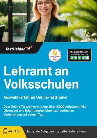 Lehramt an Volksschulen Auswahlverfahren Online-Testtrainer - Dein Online-Testtrainer mit App, über 5.000 Aufgaben (inkl. Lösung