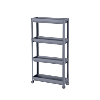 Regál PH 4 koše 54x18x100cm kolečka, tm.šedá  DECOBELLA