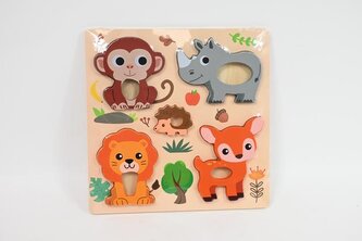 Układanka drewno zwierzęta BPUZ1183 81183
