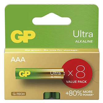 GP Ultra Jednorázová alkalická baterie AAA, 8 pack