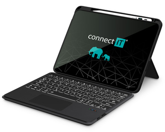 CONNECT IT TabCase podsvícená bezdrátová klávesnice s pouzdrem pro iPad 10.9" ČERNÁ
