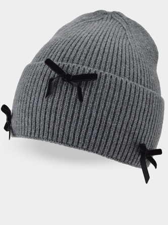 Dětská zimní čepice Mašličky - grafit, vel. 52 - 56 cm; 104-128 (3-7r), 122-128 (6-8r), 128-134 (7-9r), 134-140 (8-10r); grafit