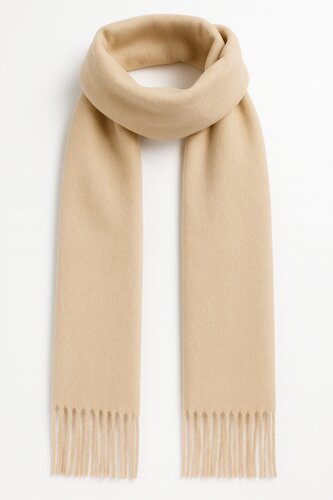 Zimní šál, šála, hladká, uni - béžová; 68 (3-6m); bílá; Unisex