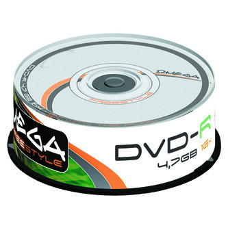 Omega Freestyle DVD-R, OMDF1625-, 4.7GB, 16x, cake box, 25-pack, bez možnosti potisku, 12cm, Standard, pro archivaci dat, DOPRODEJ