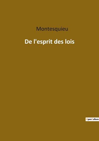 De l'esprit des lois