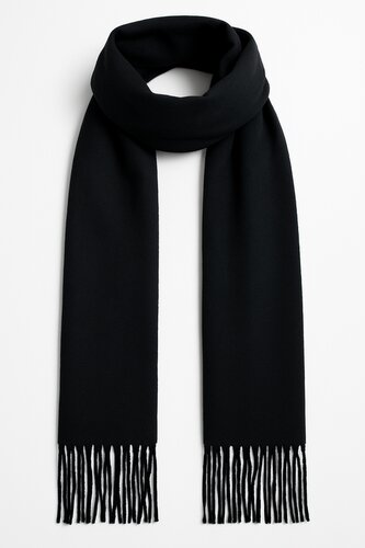 Zimní šál, šála, hladká, uni - černá; 68 (3-6m); černá; Unisex