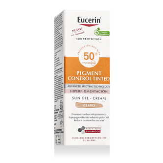 Eucerin Sun Protection Opalovací přípravek na obličej Pigment Control Tinted Gel-Cream 50 ml Light SPF50+ pro ženy