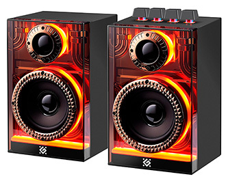 Defender reproduktory FUTURO, 2.0, 20W, černé, AUX/Bluetooth, podsvícené