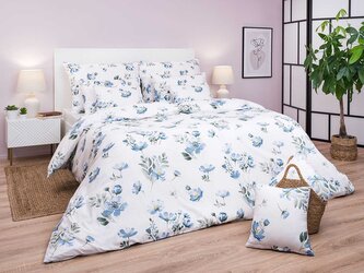 Povlečení bavlna Sasanka modrá 200x200, 2x 70x90 cm