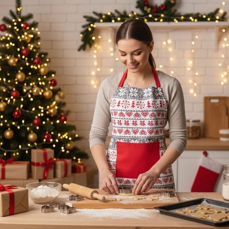 Zástěra kuchyňská, Folk Vánoční