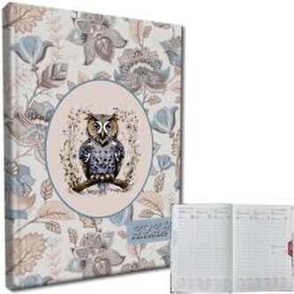 Kalendarz 2026 A5 tygodniowy rozkładówka Sowa Boho