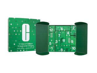 Clinique 12 Days of Clinique pleťový peeling 30 ml + pleťový krém 30 ml + pleťové tonikum 60 ml + pleťová emulze 15 ml + řasenka 7 ml + čisticí pleťové mýdlo 30 ml + čisticí emulze 30 ml + deodorant 75 ml + pleťový gel 15 ml + rtěnka 1,9 g + oční krém 15