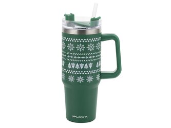 TEPELNÝ NEREZOVÝ HRNEK SNĚHOVÁ VLOČKA 890ML ZELENÝ