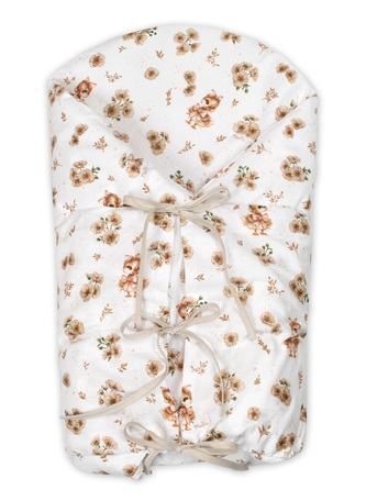 Klasická retro zavinovačka LALLY šněrovací s výplní, Kačenky, béžová/bílá; bílá, béžová