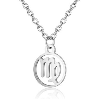 OPD0140-06 Ocelový řetízek s přívěškem znamení panna