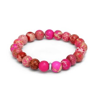 Korálkový náramek z růžového regalitu MINK167/17 Agato
