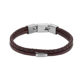 Pánský dvojitý kožený náramek JF04702040 Fossil