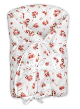 Klasická retro zavinovačka LALLY šněrovací s výplní, Kačenky, růžová/bílá; bílá, růžová