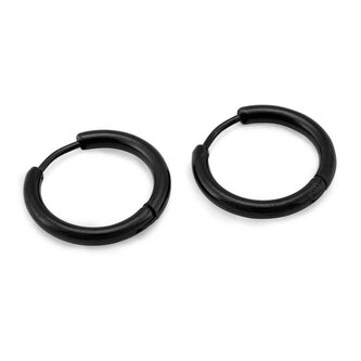 Černé kruhové náušnice KS-156 Troli