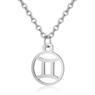 OPD0140-03 Ocelový řetízek s přívěškem znamení blíženci - znamení zvěrokruhu