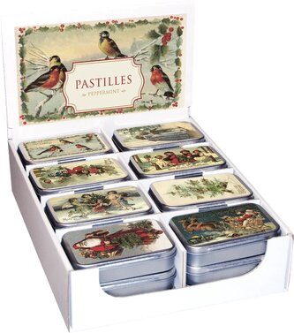 Pastilky v plechové dóze Christmas Birds & Children