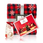 OME ELEMENTS Vánoční set beránková deka Káro, čaj v obálce a vonné jíly