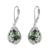 MA-0010 Stříbrné náušnice s mechovými acháty