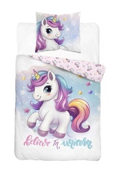 DETEXPOL Povlečení Jednorožec Believe  Bavlna, 140/200, 70/80 cm
